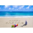 thumbnail image 1 of YUSDECOR Easter Beach Photo Backdrop Eggs Rabbit Blue Ocean Seaside Scenic Photography Background Studio Shoot Props 7x5ft, 1 of 2