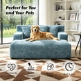 thumbnail image 6 of Homefun 61'' Oversized Chenille Chaise Lounge Chair,No Assembly Indoor Reading Sofa with 3 Pillows for Living Room Bedroom,Blue, 6 of 8