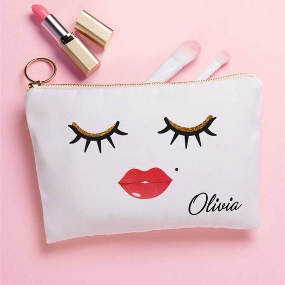 Lashes & Lips Personalized Zipper Pouch