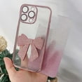 thumbnail image 5 of for iPhone 13 Pro Max Case Bow Glitter Rhinestone Bling Plating Luxury Women Girl Phone Case,Shine Diamond Case for iPhone 13 Pro Max Protective Cover,Clear Gradient Pink, 5 of 13