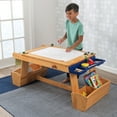 thumbnail image 2 of KidKraft Wooden Art Table with Drying Rack & Storage Bins, Natural, 2 of 8