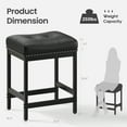 thumbnail image 5 of AFO 24" Counter Height Saddle Stools Set of 2 with PU Leather Seat, Black, 5 of 7