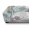 thumbnail image 2 of Mermaid Soft Flannel Fleece Throw Blanket, Cartoon of Underwater Couple with Fish Tails, Cozy Plush for Indoor and Outdoor Use, 50" x 60", Lilac Baby Blue, by Ambesonne, 2 of 5