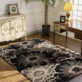 thumbnail image 2 of Findosom Runner Rug for Hallway 3x5 ft,Non-slip Machine Washable Runners Flower Floor Mats Low Pile Carpet Rug Runner with Rubber Backing for Entryway Doormat Bathroom Kitchen Laundry Room,Black, 2 of 8