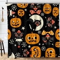 thumbnail image 2 of SPXUBZ Halloween Black Cats Ghost Witch Pumpkins Polyester Shower Curtain for Bathroom Decor 72"x72", 2 of 7