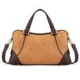 thumbnail image 4 of Wrangler Women's Suede Leather Satchel Handbag, Western Style Top-Handle Shoulder Crossbody Bag with Detachable Strap, Brown, 4 of 6