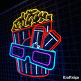 thumbnail image 2 of Craftnamesign Popcorn Neon Sign, Cinema LED Signage, 3D Room Decor, 2 of 4