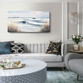 thumbnail image 3 of Canvas Wall Art Beach Décor Wall Picture Rustic Coastal Sand Canvas Print Ocean Nautical Painting Seascape Sea Bird Vintage Ship Boat Artwork for Seaside Living Room Bedroom Bathroom Decor Blue Large, 3 of 9