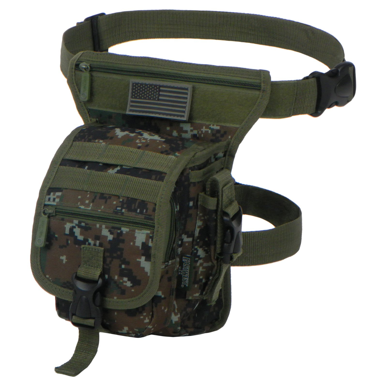 Tactical Utility Waist Belt Bag & Drop Leg Thigh Pack - Green ACU ...