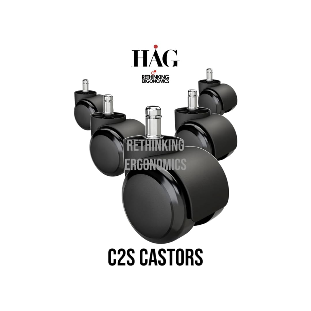 Hag Capisco and Other Office Chairs - Decompression Caster Wheels Replacement (Set of 5) for Hardwood Floors and Carpet - Supports up to 300 Lbs