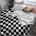 thumbnail image 4 of Fleece Blanket Abstract Diamond Lattice Black and White Blankets, Soft Cozy Warm Flannel Throw Blanket, Modern Buffalo Check Blanket for Bed Couch Sofa,40x60In, 4 of 9