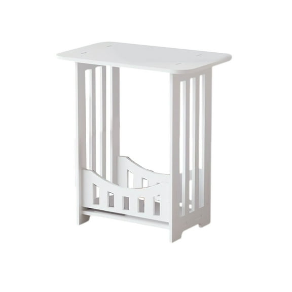Side Table, Narrow End Table with Storage Shelf, Bedside Tables Nightstand, Small Bookshelf Bookcase, Bathroom Shelves, Display Rack for Bedroom, Living Room, Office