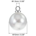 thumbnail image 2 of Uxcell 10mm Faux Pearl Pendants Drops, 100 Pack Round Imitation Pearl Beads for Jewelry Making Style 2, White Silver, 2 of 6