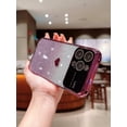 thumbnail image 3 of Compatible with iPhone 15 Pro Max 5g Gradient Glitter Heart Phone Case [Full Camera Lens Protector],Luxury Plating Slim Clear Cover with Side Pattern,Soft Shockproof Protective Bumper (Purple), 3 of 6