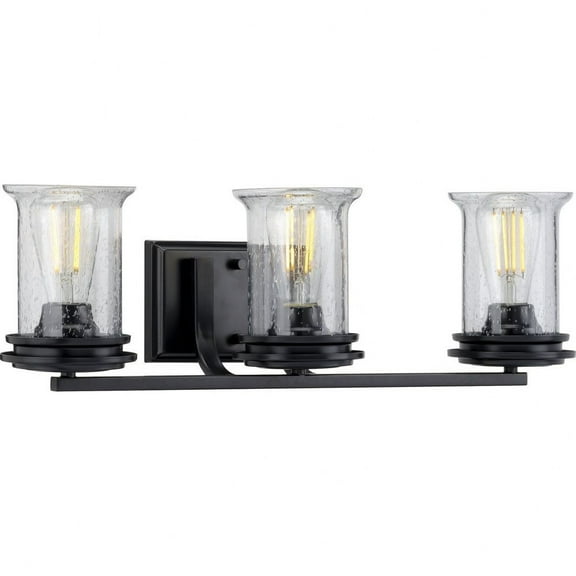 P300274-031-Progress Lighting-Winslett - 3 Light - Cylinder Shade in Coastal style - 23.75 Inches wide by 7.25 Inches high-Matte Black Finish