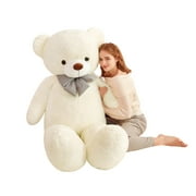 IKASA Giant Teddy Bear Stuffed Animal Plush Toy,Large Jumbo 59" White Huge Cute Soft Toys,Big Size Fluffy Plushy Fat Oversized Plushie,Gifts for Kids Girls Boys Girlfriend Children