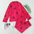 thumbnail image 6 of SJLDQY Valentines Women's Pajamas Set 2 Peice Pjs Set for Women Valentine's Day Bowknot Graphic Long Sleeve Pajama Tops Pants Soft Comfy Homewear Sleepwear Outfits, 6 of 6