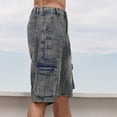thumbnail image 5 of JAKANYQ Men Quick Drying Ice Silk Casual Shorts Tether Solid Color Knee Length Sweatpants, 5 of 9