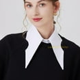 thumbnail image 4 of LoudSung False Collar Detachable Half Shirt Blouse Fake Collar Big Pointed Cotton Collar Elegant for Women Girls, 4 of 7