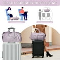 thumbnail image 4 of Madiva Sports Duffle Bags for Women Men, Travel Duffle Bags Weekenders with Shoe Compartment, Carry On  Overnight Bags for Plane, Light Purple., 4 of 7