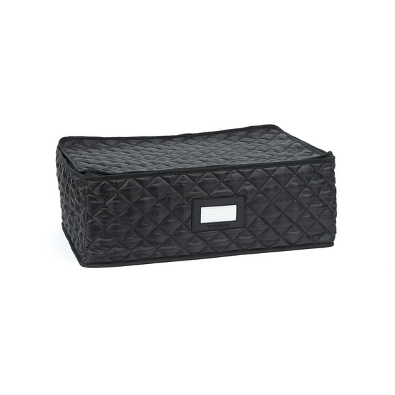Covermates Keepsakes - Serveware Storage - Padded Protection - ID Window - Stain Resistant - Machine Washable - China Storage, Black
