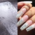 thumbnail image 2 of Lámina de uñas SILPECWEE, 20 rollos, encaje, blanco/negro, holográfica, 2 of 9