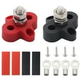thumbnail image 1 of Single Heavy-Duty Terminal Studs Black+Red Color (M8) with Red Copper Terminal + Heat Shrinkable Tube, 1 of 7