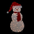 thumbnail image 3 of Northlight 42" Lighted 2D Chenille Snowman in Santa Hat Outdoor Christmas Decoration, 3 of 6