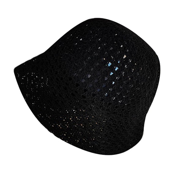 Sun Hat Solid Color Breathable Milk Fiber Fabric Knitted Bucket Hat for Women