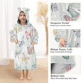 thumbnail image 4 of Wearable Blanket with Sleeves and Pocket Oversized Hooded Sweatshirt 3-14 YR Hand-drawn Pastel Colors Butterflies S, 4 of 7