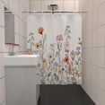 thumbnail image 2 of Flower Shower Curtain, Fabric Shower Curtain, Floral Plants Shower Curtains for Bathroom Natural 48x84 inch Bathroom Curtain Decor Waterproof with Hooks for Home Hotel Machine Washable Curtain, 2 of 6
