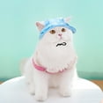 thumbnail image 2 of Pet Sun Hat for Cats, Breathable Cat Sun Hat with Earholes for Small Cats and Puppies, Lightweight Terylene Summer Outdoor Hat, UV Protection Wide Brim Pet Hat, Blue/Yellow/Purple 10in, 2 of 7