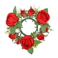 thumbnail image 2 of Pillar Candle Wreath Decorative Flower Arrangement Pillar Candle Holder for, 2 of 8
