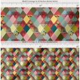 thumbnail image 2 of Soimoi Cotton Voile Fabric Leopard & Argyle Patchwork Print Fabric by The Yard 42 Inch Wide, 2 of 7