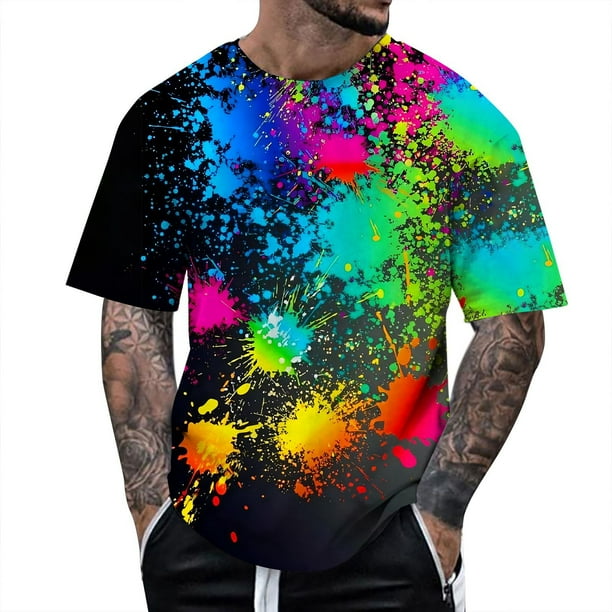 Playeras De Compresión Para Hombre, Camiseta De Manga Corta Con Cuello Redondo Y Estampado Floral De Moda De Verano Para Hombre