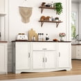 thumbnail image 2 of Blotout 65" Sideboard Buffet Cabinet with Storage, Farmhouse Kitchen Pantry Storage Cabinet, Credenza with Drawers, Wood Coffee Bar Cabinet, White, 2 of 7