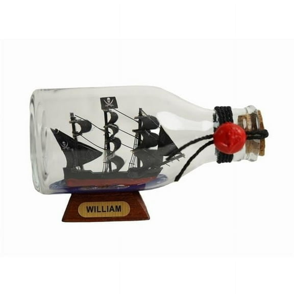 Handcrafted Model Ships William-Bottle-5 3 x 3 x 5 in. Calico Jacks the William Pirate Ship in a Bottle