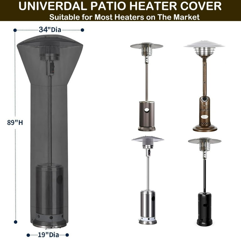 Patio Heater Covers with Zipper and Storage Bag,Waterproof