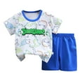 thumbnail image 1 of Vêtements pour Garçon Tout-Petit Mignons Imprimés Dessin Animé Manches Courtes Hauts Shorts Col Rond Vêtements d'Été pour Bébé 3-4 Ans Vêtements pour Garçons, 1 of 7