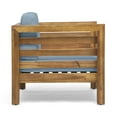 thumbnail image 5 of GDF Studio Cascada Outdoor Acacia Wood Club Chair with Cushion, Teak and Blue, 5 of 11