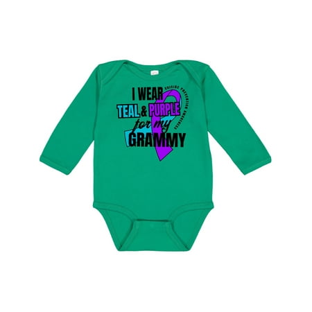 

Inktastic Suicide Prevention I Wear Teal and Purple for My Grammy Gift Baby Boy or Baby Girl Long Sleeve Bodysuit