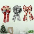 thumbnail image 2 of 3 Packs Christmas Bows Decorative Plaid Bows Faux Linen Webbing Bows For Christmas Ornaments Xmas Tree Decoration, 2 of 6