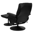 thumbnail image 2 of Massaging Black Leather Recliner and Ottoman with Leather Wrapped Base, 2 of 9