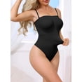 thumbnail image 3 of INSPIRE CHIC Strapless Shapewear for Women Tummy Control Leotard Tube Top Thong Sculpted Bodyshaper with Removable Straps S Black, 3 of 4