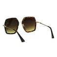 thumbnail image 3 of Women's Oversized Sunglasses Hexagon Shape Double Frame Shades UV400 Tortoise, 3 of 4