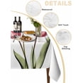thumbnail image 2 of Pink Tulips Table Cloth, Green Leaf Country Flower White Botanical Waterproof Tablecloth for Rectangle Tables, Reusable Washable Fabric Table Cover for Restaurant Kitchen Dining Tables 60"x120", 2 of 6