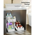 thumbnail image 6 of Slim Storage Cart with Wheels, Bathroom Cart Organizer Small, Rolling Cart for Bathroom, Laundry Room, Kitchen, Narrow Space, White PIUC04W, 7.08/''D X 15.7/''W X 25.2/''H, 6 of 7