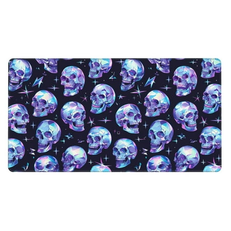 Pofeuu crystal Skull Print Mouse Pad Rubber Multipurpose Comfortable Waterproof Mousepad Desk Mat for Gamer Office Home