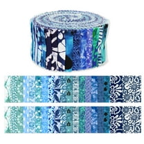 Soimoi PreCut 40Pcs Batik Print Cotton Fabrics, 2.5x42inches Jelly