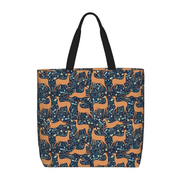 Balery Reindeer Bolsa de Mano para Mujeres con Cremallera, Bolsa de Gimnasio con Compartimentos, Bolsa para Laptop, Bolsa para Trabajo
